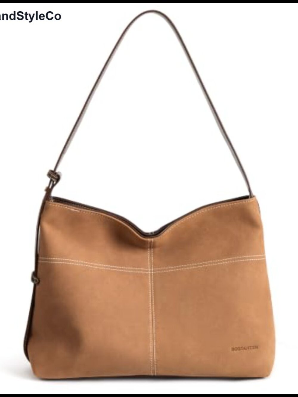 Suede and Vegan Leather Hobo Shoulder Bag Crossbody Purse